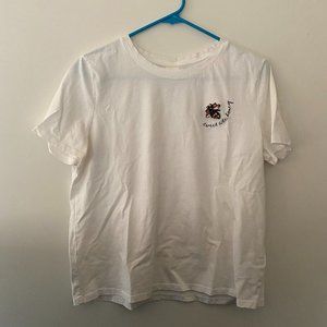 H&M T-Shirt with Beaded Bee and Embroidery